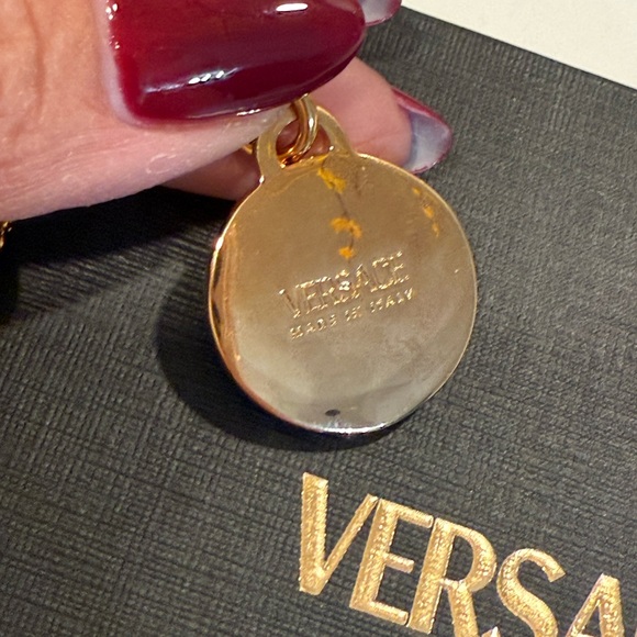 Versace Gold Necklace with Pink Medusa Pendant - Picture 4 of 5